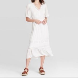 Knox Rose midi white dress XS NWT